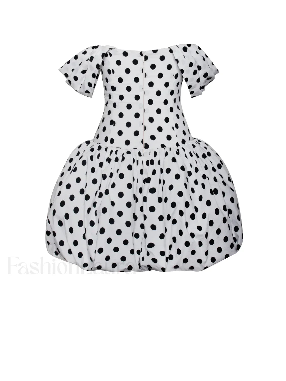 Umika Polka Dots Charming Bubble Hem Mini Dress