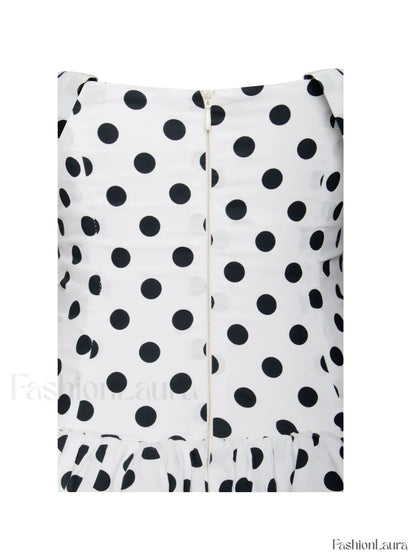 Umika Polka Dots Charming Bubble Hem Mini Dress