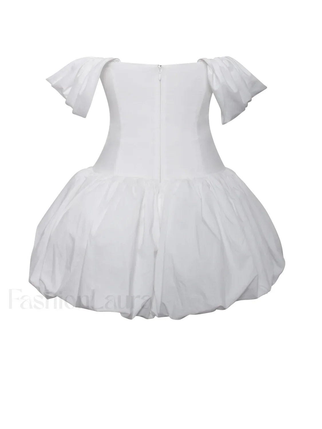Umika White Bubble Charming Hem Mini Dress