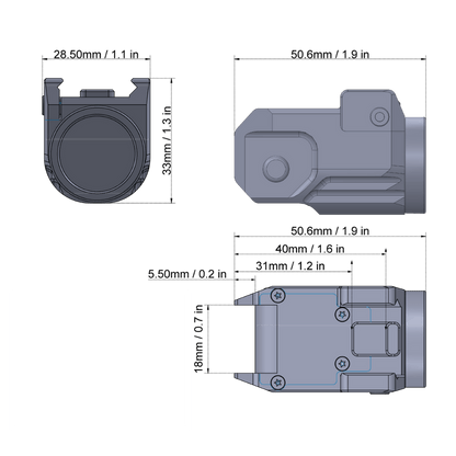Vector Scrapper Pistol Lygte Compact, Tan Vector Optics
