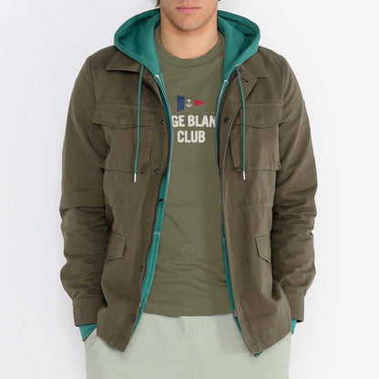 Veste Safari Dagobert En Coton Vert Militaire 4 Poches Homme SERGE BLANCO