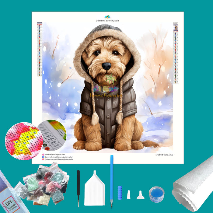 Wheaten Terrier Winter Diamond Painting