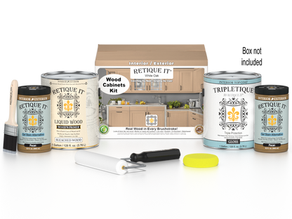 Retique It Wood'n Cabinet Kit with 48 white oak doors, smooth finish, stain options, ideal for kitchen or bathroom cabinets.