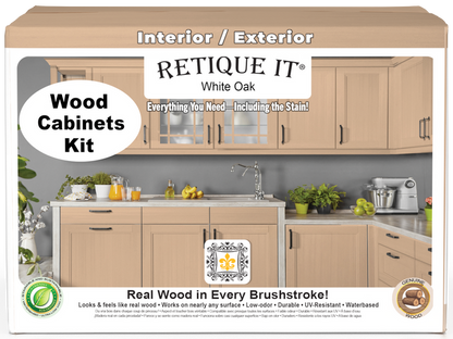 White oak Wood'n Cabinet Kit with 48 smooth doors by Retique It for stained wood cabinet projects.