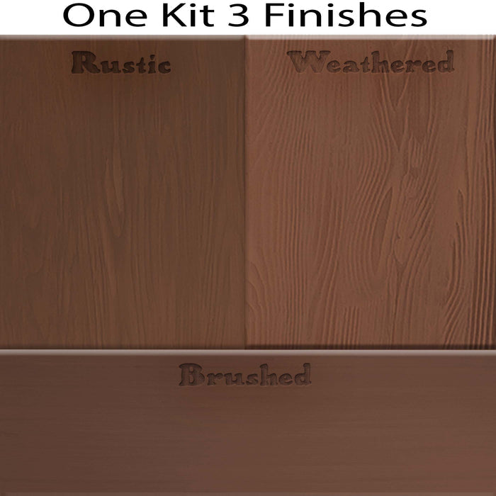 Retique It Wood'n Cabinet Kit Java stain swatches showing 24 door grained finishes for wood cabinets.
