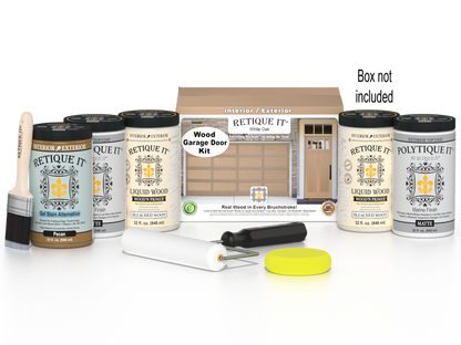 Wood'n Door Smooth Finish Kit (Front & Garage Door) - White Oak — Matte kit contents with door box