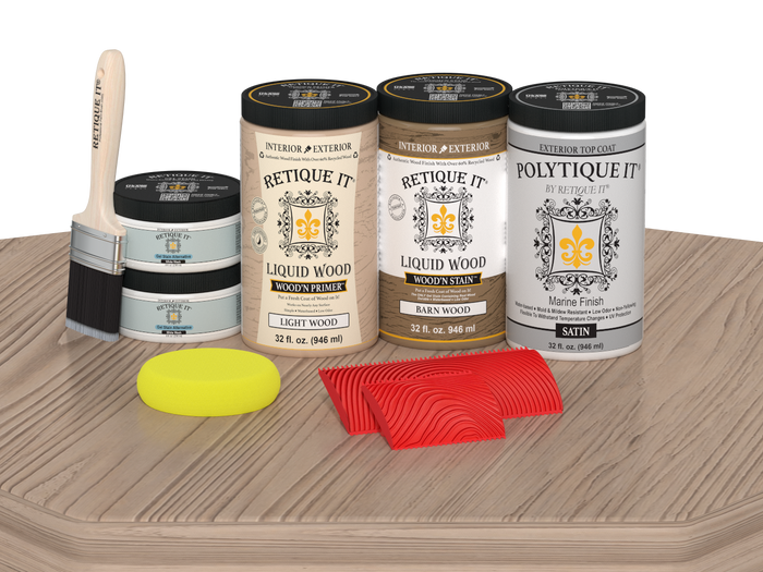 Wood'n Finish Front Door Kit (Double) - French Oak — Satin kit contents