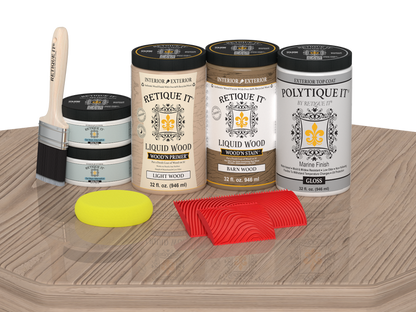 Wood'n Finish Front Door Kit (Double) - French Oak — Gloss kit contents
