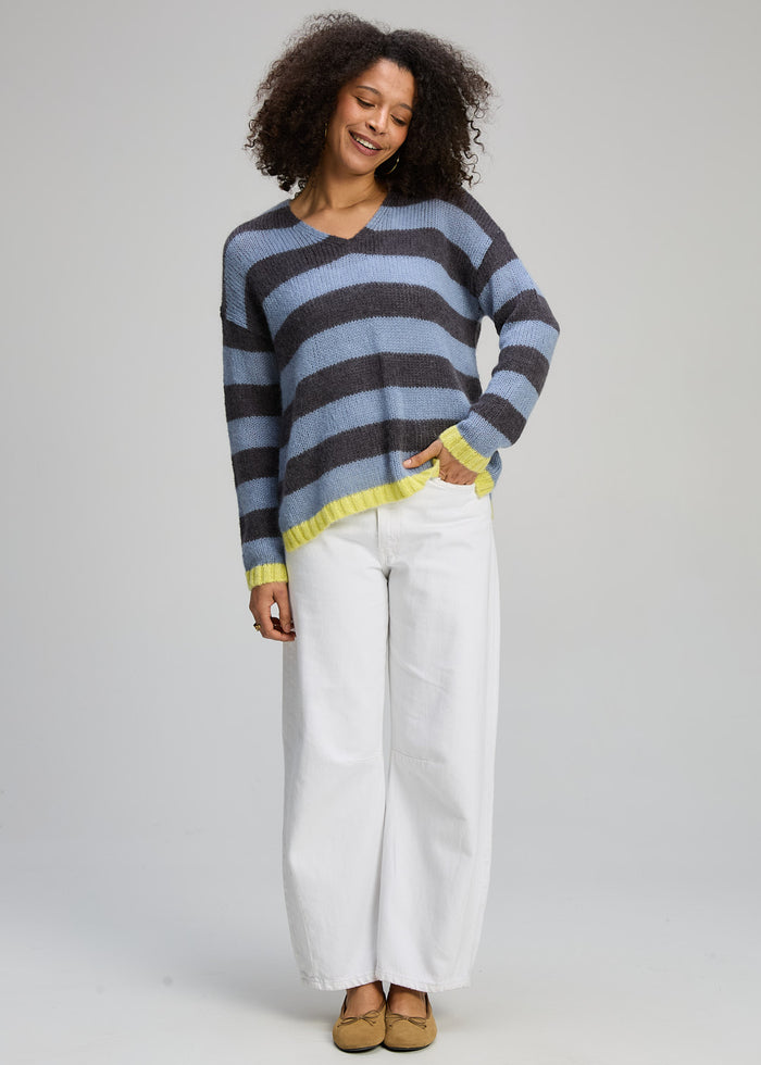 Zaket & Plover - Cozy Kid Stripe V - Mist (ZP8140)
