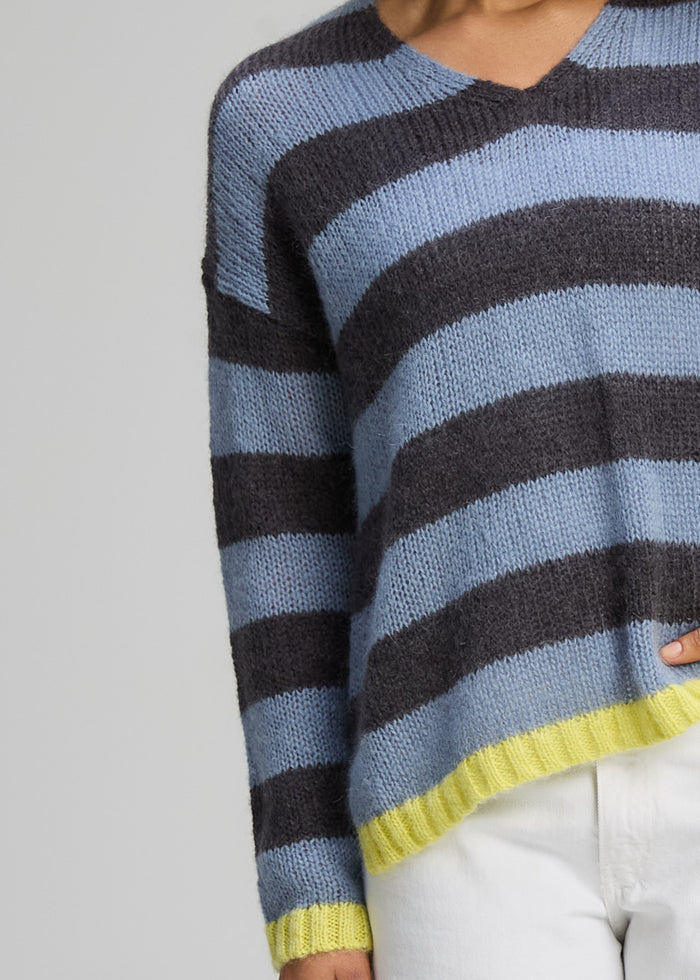 Zaket & Plover - Cozy Kid Stripe V - Mist (ZP8140)