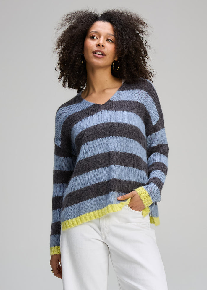 Zaket & Plover - Cozy Kid Stripe V - Mist (ZP8140)