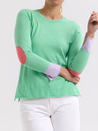 Zaket & Plover - Elbow Patch Jumper - ZP7707 Spearmint