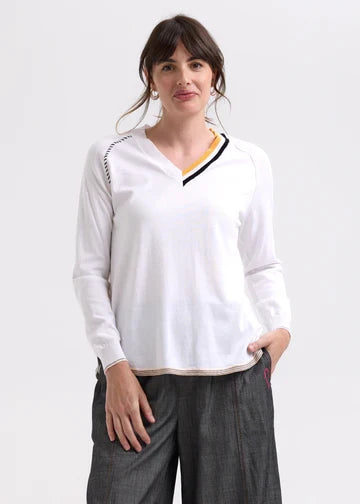 Zaket & Plover - Rounded Bottom V - ZP7716 White
