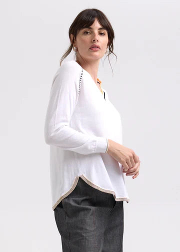 Zaket & Plover - Rounded Bottom V - ZP7716 White
