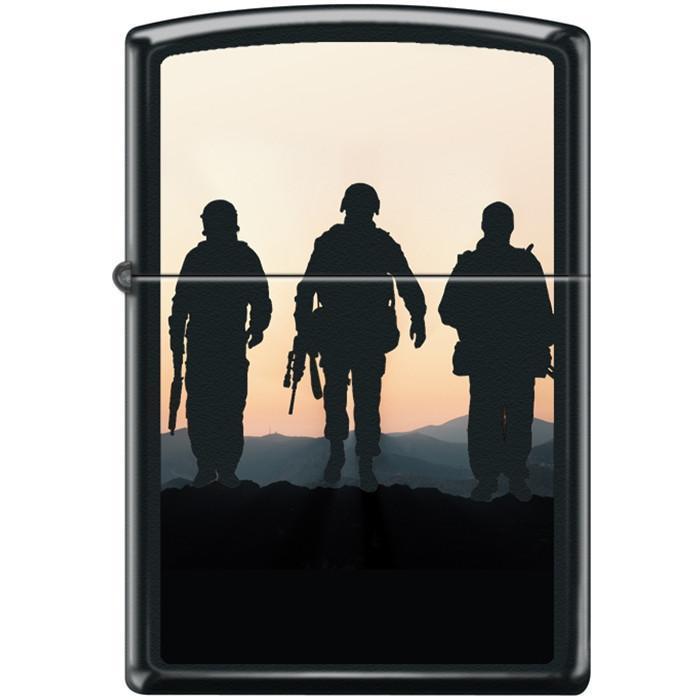 Zippo Lighter - Soldiers at Sunset Black Matte - Lighter USA