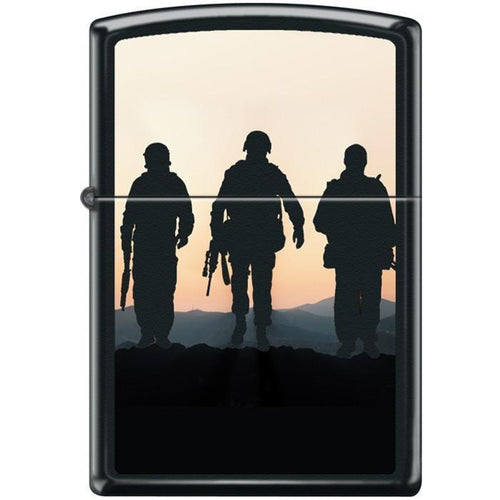 Zippo Lighter - Soldiers at Sunset Black Matte - Lighter USA
